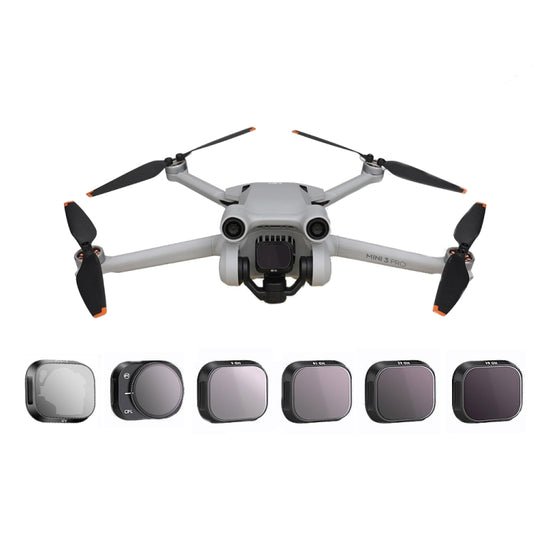RCSTQ Aluminum Alloy Adjustable Filter Accessories for DJI Mini 3 Pro,Style: UV+CPL+ND8+ND16+ND32+ND64 6 In 1, CPL, ND8, ND16, ND32, ND64, 4 In 1 Set, 6 In 1 Set