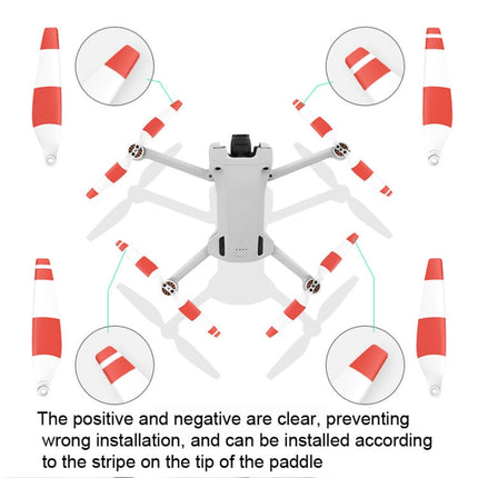 8 PCS 6030F Double Sided Colorful Low Noise Wing Propellers For DJI Mini 4 Pro/Mini 3 Pro, Color: Orange Tip
