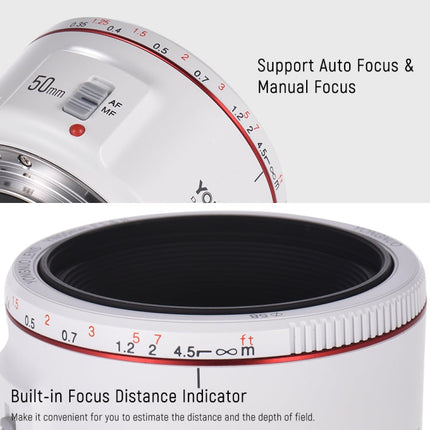 YONGNUO YN50mm F1.8 II Fixed Focus Lens Full Frame Automatic Focus For Canon SLR Camera, YN50mm F1.8 II