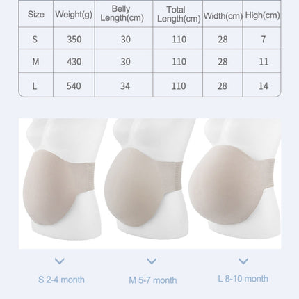 Memory Foam Pregnant Women Props Lightweight Breathable Simulation Fake Belly, S, M, L