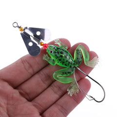 2 Sets HENGJIA SP011 7cm 6g Frog Soft Fish Sequins Freshwater Single Hook Bionic Bait, SP011 4 Colors