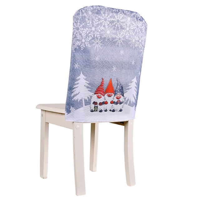 Christmas Cartoon Forest Snowflake Chairs Cover Decorative Supplies, Cartoon Forest Red, Cartoon Forest Gray