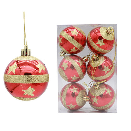 6pcs/pack 6cm Painted Christmas Ball Decoration Props