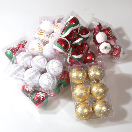 6pcs/pack 6cm Painted Christmas Ball Decoration Props