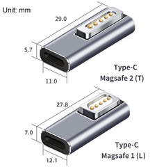 Type-C/USB-C to Magsafe1/2 Charging Adapter Supports PD Charging, Type-C to Magsafe 1 L, Type-C to Magsafe 2 T