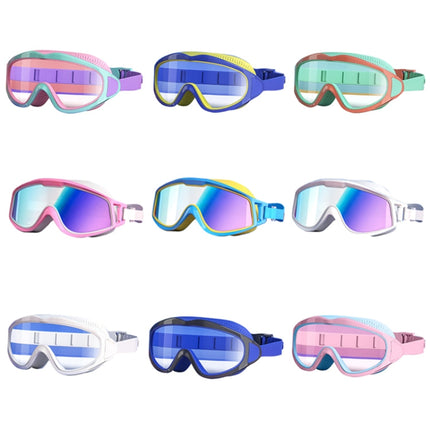 Anti-fog Children Swimming Goggles Comfortable Large Frame Diving Glasses, Macaron, Flush Tide Blue, Pumpkin Orange, Milk White, Ice Lake Blue, Pink Blue, Electroplating Lake Blue, Electroplating Milk White, Electroplating Milk Pink