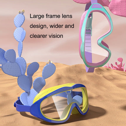 Anti-fog Children Swimming Goggles Comfortable Large Frame Diving Glasses, Macaron, Flush Tide Blue, Pumpkin Orange, Milk White, Ice Lake Blue, Pink Blue, Electroplating Lake Blue, Electroplating Milk White, Electroplating Milk Pink