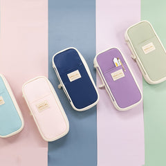 Angoo Macaron Double-layer Retractable Large-capacity Pencil Case Stationery Box