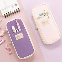 Angoo Macaron Double-layer Retractable Large-capacity Pencil Case Stationery Box