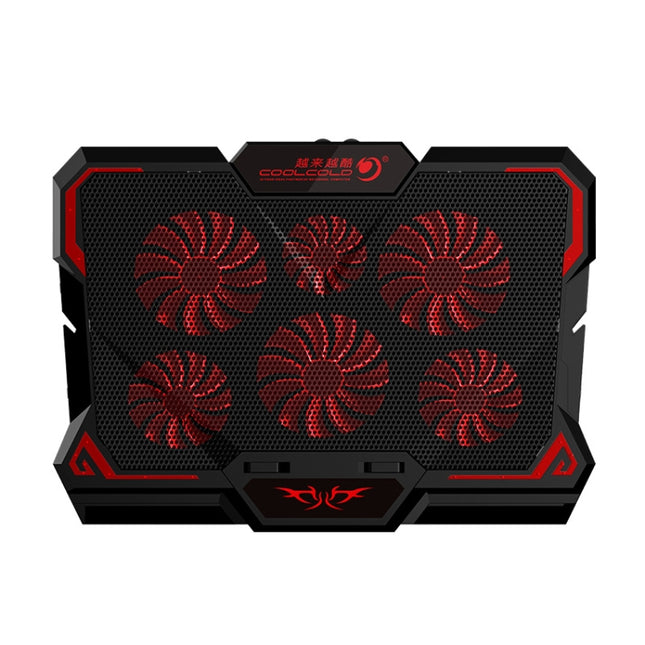 CoolCold  17inch Gaming Laptop Cooler Six Fan Two USB Port 2600RPM Laptop Cooling Pad