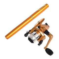 LEO Pen Type Fishing Rod & Spinning Wheel Fishing Reel Portable Pocket Fishing Gear, H8022 Silver, H8022G Gold, H8022PU Purple