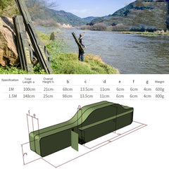 LEO 27746 Folding Fishing Rod Bag Long Fishing Gear Soft Bag, Length:, 1m Army Green, 1.5m Army Green, 1m Black, 1.5m Black