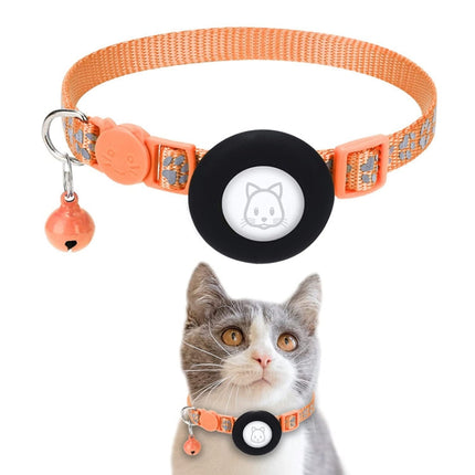 Pet Cat Reflective Collar with Bell for AirTag 2nd Gen / AirTag 1st Gen, Blue, Purple, Black, Pink, Orange, Light Green, Rose Red, Green, Yellow