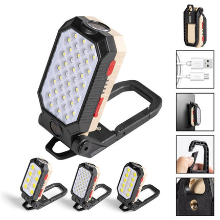COB Work Light USB Charging Hook Emergency Flashlight Maintenance Lamp, Style:, W598A 8 Hole, W598B Small, W599A 10 Hole, W599B Large