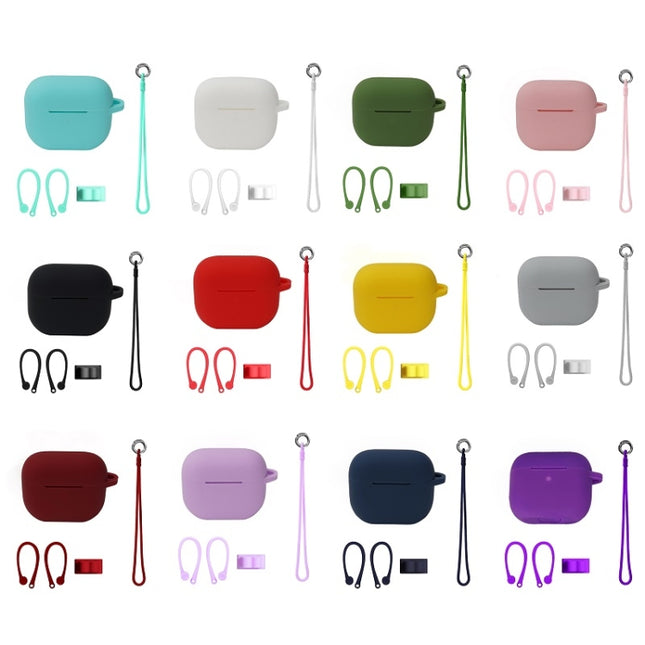 Bluetooth Earphone Silicone Cover Set For AirPods 3, Hand Rope Set White, Hand Rope Set Mint Green, Hand Rope Set Grass Green, Hand Rope Set Pink, Hand Rope Set Black, Hand Rope Set Red, Hand Rope Set Yellow, Hand Rope Set Gray, Hand Rope Set Wine Red ...