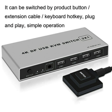 KYSW59 60HZ DP USB KVM Switch 2-in-1 Computer Sharing Device, KYSW59, 8K
