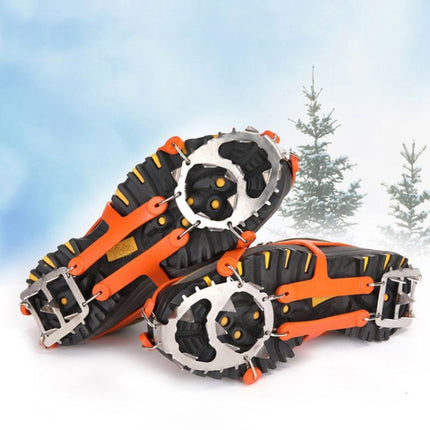 1 Pair  18 Large Spikes Crampons Outdoor Winter Walk Ice Fishing Snow Shoe Spikes,Size:, M Black, L Black, M Orange, L Orange