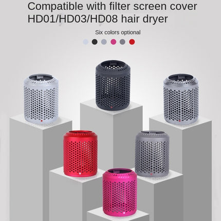 2 PCS Outer Cover Dust Filter for Dyson Hair Dryer HD01/HD03/HD08, Outer Filter Cover Silver, Outer Filter Cover Rose Red, Outer Filter Cover Black, Outer Filter Cover Gray, Outer Filter Cover Red, Outer Filter Cover Grey
