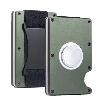 ZDL-05 Tracker Protection Organizer Metal Card Holder For AirTag 2nd Gen / AirTag 1st Gen, Army Green, Black, Grey, Light Blue