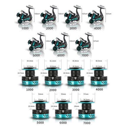 Metal Spinning Wheel CNC Rocker Throwing Rod Fish Wheel, Style:, DK1000 (EVA Grip), DK2000 (EVA Grip), DK3000 (EVA Grip), DK4000 (EVA Grip), DK5000 (EVA Grip), DK6000 (EVA Grip), DK7000 (EVA Grip), DK II1000 (Metal Ball Grip), DK II 2000 (Metal Ball Gr...