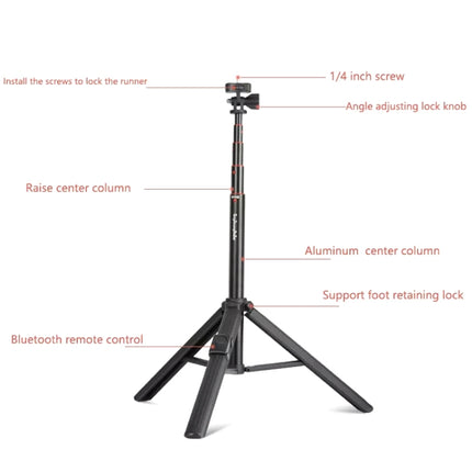 Aluminum Alloy Floor Phone Stand Live Bluetooth Phone Selfie Stick, QingZhuangShiDai ZP100