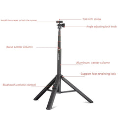 Aluminum Alloy Floor Phone Stand Live Bluetooth Phone Selfie Stick, QingZhuangShiDai ZP100, QingZhuangShiDai ZP100B