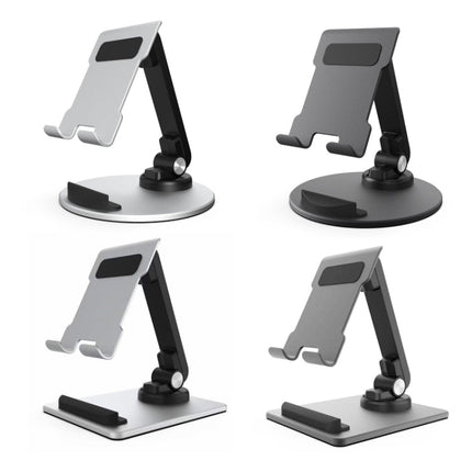 Portable Mobile Phone Tablet Desktop Stand, Square Swivel Dark Gray