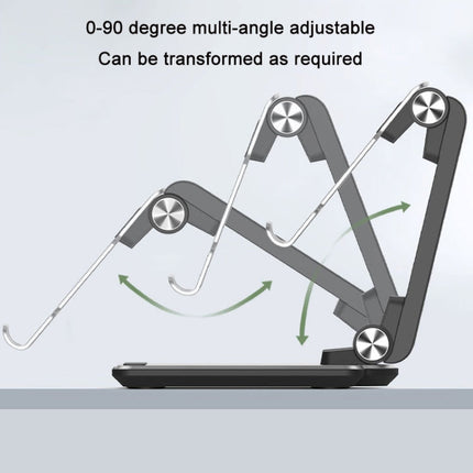 Portable Mobile Phone Tablet Desktop Stand, Square Swivel Dark Gray