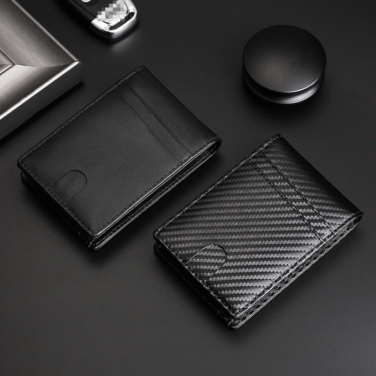 Tracker RFID Card Holder Leather Men Wallet for AirTag, Carbon Fiber, Plain Weave