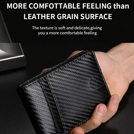 Tracker RFID Card Holder Leather Men Wallet for AirTag 2nd Gen / AirTag 1st Gen, Carbon Fiber, Plain Weave