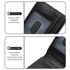 Tracker RFID Card Holder Leather Men Wallet for AirTag, Carbon Fiber, Plain Weave