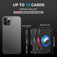 Men Ultra Slim Tracker Card Holder RFID Metal Card Holder for AirTag, Black, Blue, Red