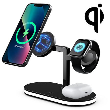 UD23 15W 3 In 1 Desktop Aluminum Alloy Wireless Charger, For Smartphone&iWatch&AirPods, UD23