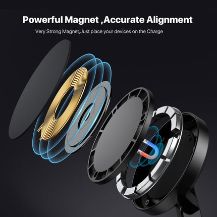UD23 15W 3 In 1 Desktop Aluminum Alloy Wireless Charger, For Smartphone&iWatch&AirPods, UD23