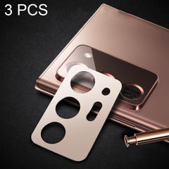 3 PCS Lens Film Aluminum Alloy Sheet Camera Protection Film, For Samsung Galaxy Note20 Ultra (Black), For Samsung Galaxy Note20 Ultra (Rose Gold)
