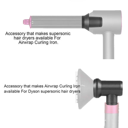 For Dyson Hair Dryer Curling Iron Accessories, Hair Dryer Adapter, 1pair Long Barrels Rose Red, 1pair Long Barrels +2 Adapters Rose Red, 1pair Long Barrels +1 Adapter  Rose Red, Hair Curling Adapter