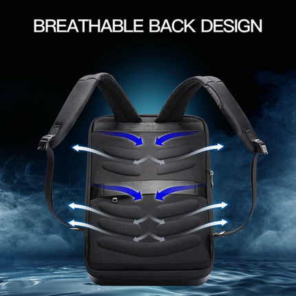 Bopai 61-93318A Hard Shell Waterproof and Expandable Backpack with USB Charging Hole, Spec:, Regular (Silver), Password (Silver), Regular (Black), Password (Black)