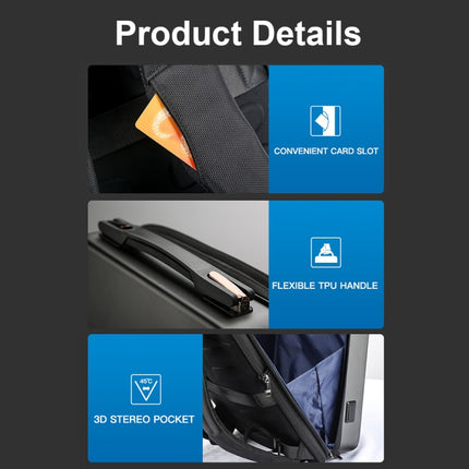 Bopai 61-93318A Hard Shell Waterproof and Expandable Backpack with USB Charging Hole, Spec:, Regular (Silver), Password (Silver), Regular (Black), Password (Black)