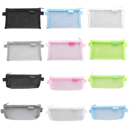 Hechooses D033 Transparent Mesh Exam Portable Pen Bag, Style:, Square (Black), Square (White), Square (Gray), Square (Pink), Square (Blue), Square (Green), Triangle (Black), Triangle (White), Triangle (Gray), Triangle (Pink), Triangle (Blue)           ...