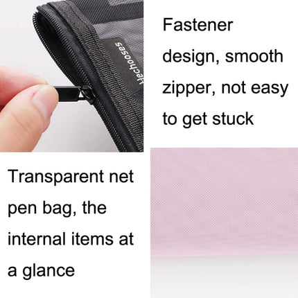 Hechooses D033 Transparent Mesh Exam Portable Pen Bag, Style:, Square (Black), Square (White), Square (Gray), Square (Pink), Square (Blue), Square (Green), Triangle (Black), Triangle (White), Triangle (Gray), Triangle (Pink), Triangle (Blue)           ...