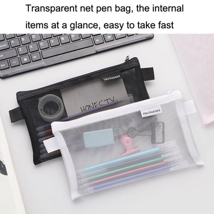 Hechooses D033 Transparent Mesh Exam Portable Pen Bag, Style:, Square (Black), Square (White), Square (Gray), Square (Pink), Square (Blue), Square (Green), Triangle (Black), Triangle (White), Triangle (Gray), Triangle (Pink), Triangle (Blue)           ...
