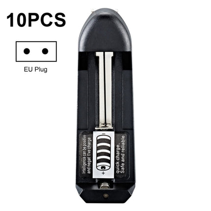 10 PCS BMAX Single Slot Direct Insert Power Supply 18650 Lithium Battery Charger, Single Slot EU Plug(Black), Single Slot US Plug(Black)