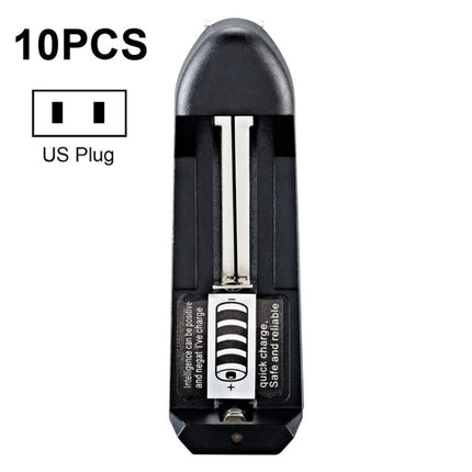 10 PCS BMAX Single Slot Direct Insert Power Supply 18650 Lithium Battery Charger, Single Slot EU Plug(Black), Single Slot US Plug(Black)
