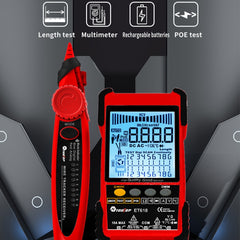 Rechargeable Adjustable Network Cable Tester Wire Tracker POE Cable Tester, ET616 (Red), ET618 (Red), ET616, ET618