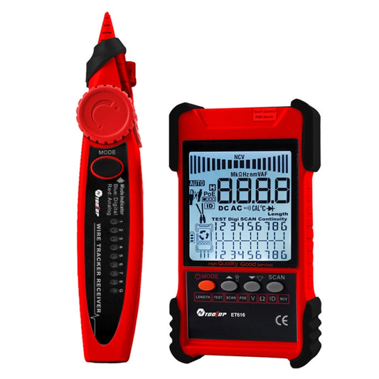 Rechargeable Adjustable Network Cable Tester Wire Tracker POE Cable Tester, ET616 (Red), ET618 (Red), ET616, ET618