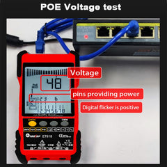 Rechargeable Adjustable Network Cable Tester Wire Tracker POE Cable Tester, ET616 (Red), ET618 (Red), ET616, ET618