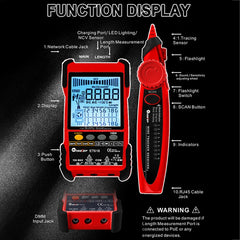 Rechargeable Adjustable Network Cable Tester Wire Tracker POE Cable Tester, ET616 (Red), ET618 (Red), ET616, ET618