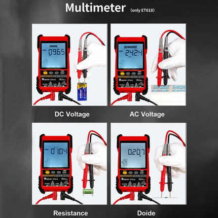 Rechargeable Adjustable Network Cable Tester Wire Tracker POE Cable Tester, ET618 (Red), ET616 (Red)