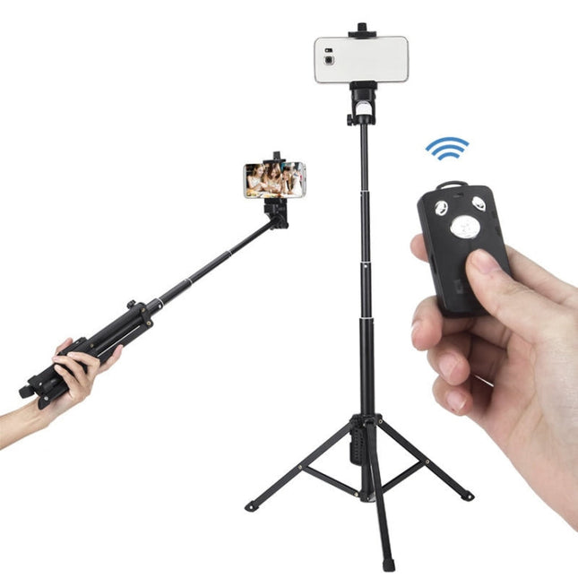 YUNTENG Selfie Stick Tripod Bluetooth Remote Control Camera Stand, 1388 Black, 1688 Black, 1688 Pink)
