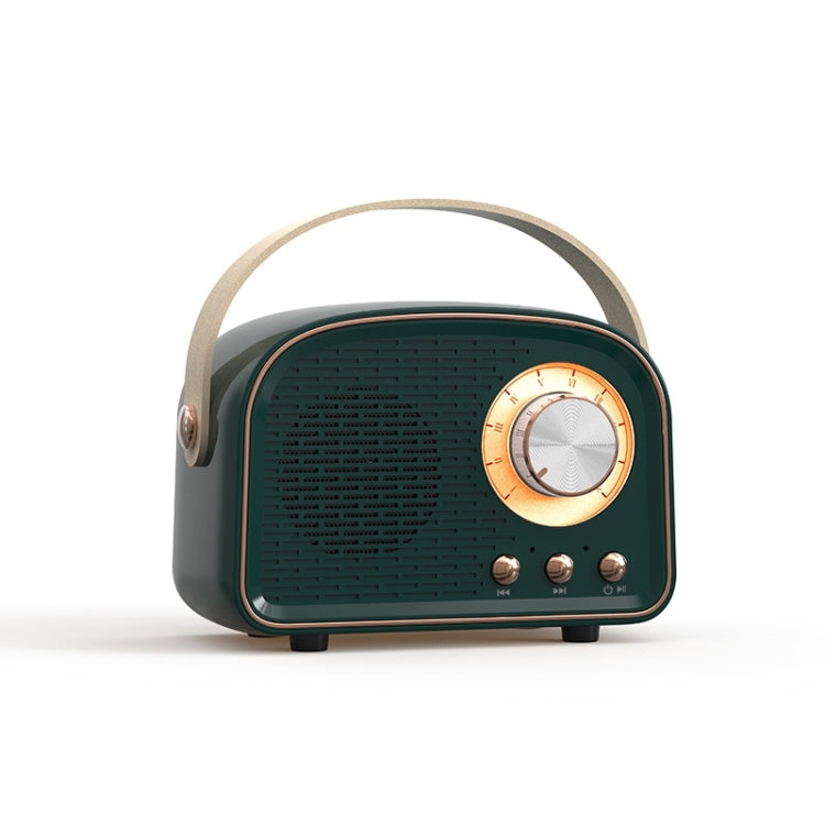 DW21 Vintage Radio BT Speaker Support TF Card/U Disk to Play, White, Dark Green, Light Green, Pink, Wood Grain